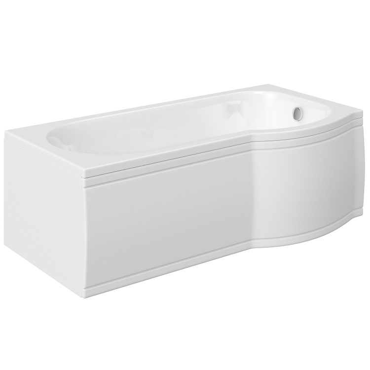 GRADE A1 - 1700 x 850 P Shaped Shower Bath Right Hand