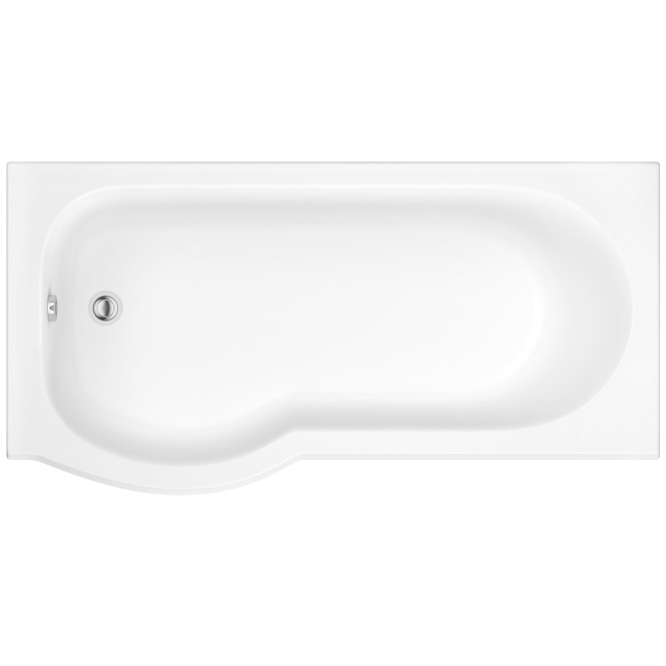 GRADE A1 - 1700 x 850 P Shaped Shower Bath Right Hand