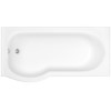 GRADE A1 - Portland Left Hand P Shape Shower Bath - 1700 x 850mm