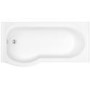 GRADE A1 - 1700 x 850 P Shaped Shower Bath Right Hand