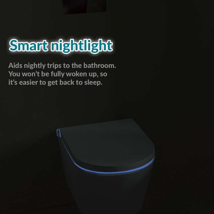 GRADE A1 - Back to Wall Smart Bidet Toilet Square - Purificare