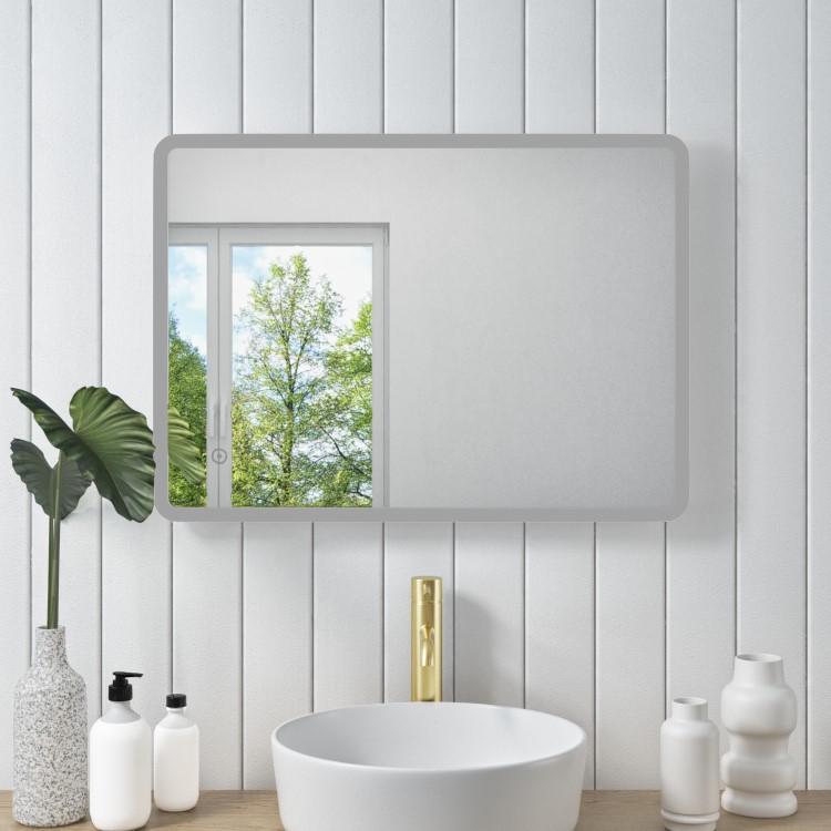 Rectangular LED Bathroom Mirror with Demister 600 x 800mm - Ariel