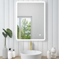Rectangular LED Bathroom Mirror with Demister 600 x 800mm - Ariel