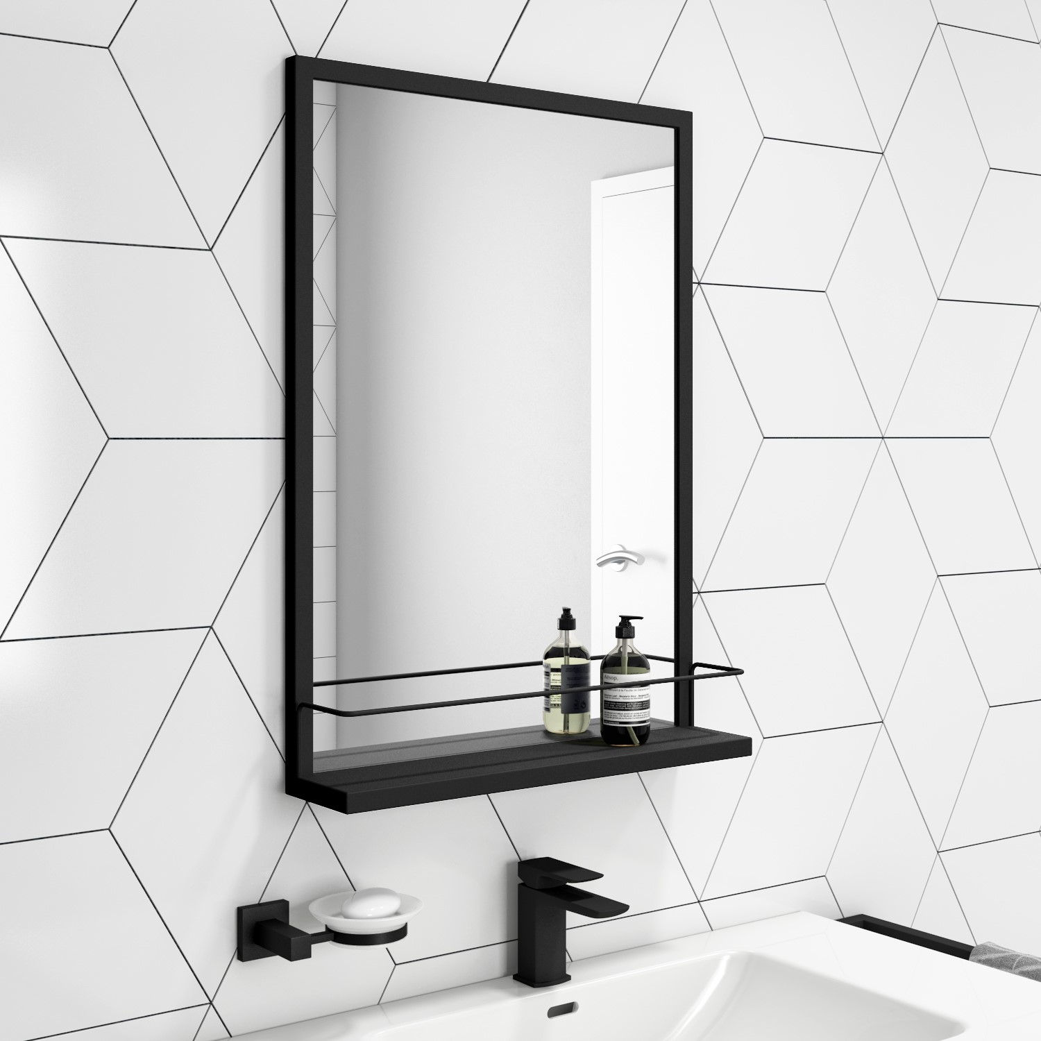 Rectangle Bathroom Mirror With Shelf Marcuscable Com