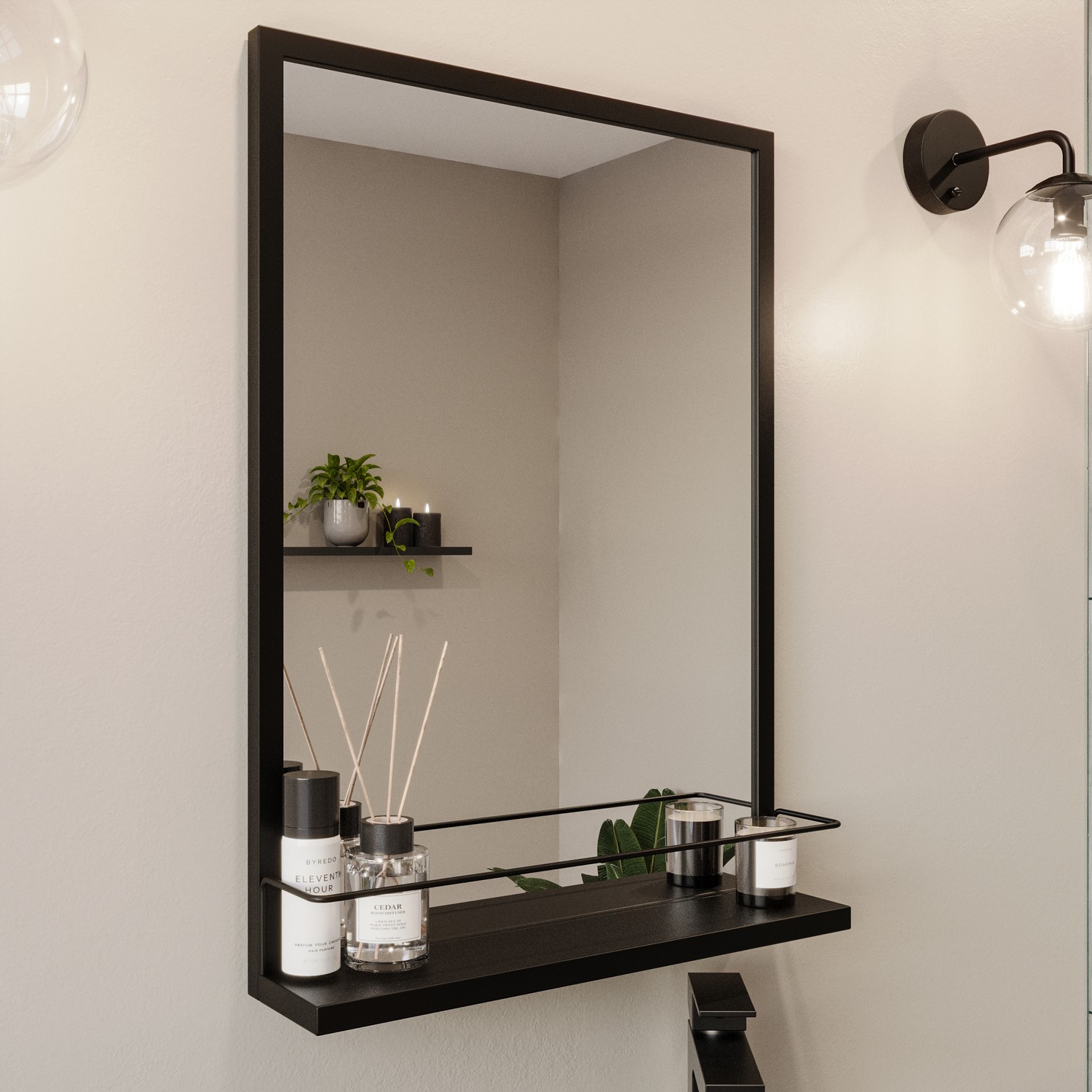 Rectangle Bathroom Mirror With Shelf Marcuscable Com