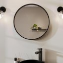 A1/BeBa_24921 ONLY OPENED - 600 x 600mm Black Frame Round Mirror - Alcor