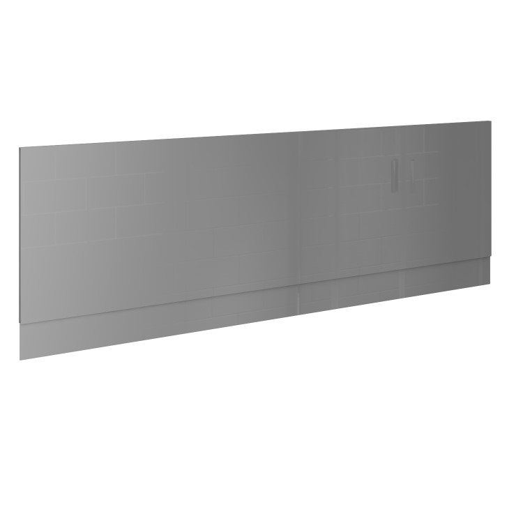 GRADE A1 - 1700mm Grey Gloss Bath Front Panel - Ashford
