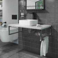 GRADE A1 - 800mm Marble Effect Countertop Basin Shelf Only - Lund