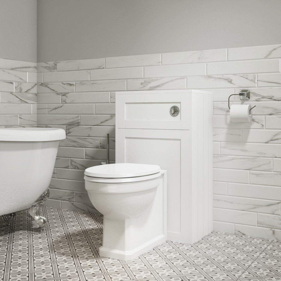 GRADE A1 500mm WC Toilet Unit Matt White Traditional Baxenden