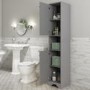 GRADE A1 - Traditional Tall Boy Bathroom Cabinet - Doors & Shelves - Matt Grey - Baxenden