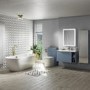 GRADE A1 - Single Door Blue Mirrored Wall Mounted Tall Bathroom Cabinet 400 x 1400mm - Sion