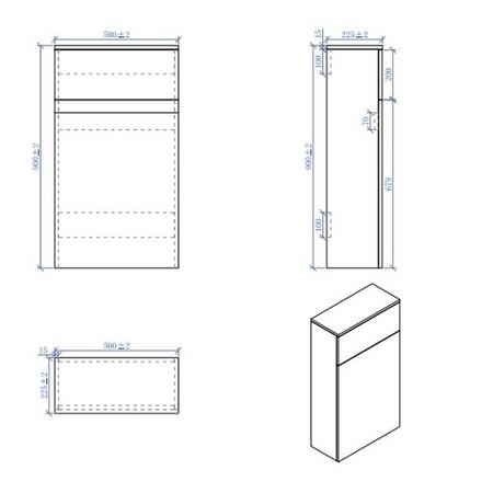 GRADE A1 - 500mm Matt Blue WC Toilet Unit - Sion