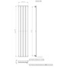 Chrome Vertical Single Panel Radiator 1600 x 300mm - Mojave
