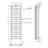 Black Towel Radiator 1600 x 500mm - Sonoran
