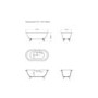 ALMOST PERFECT  - Park Royal Freestanding Bath Double Ended Roll Top - 1500 x 740mm