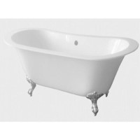 GRADE A1 - Traditional Double Ended Matt White Bathtub 1700x740x650mm