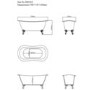 GRADE A1 - Traditional Double Ended Matt White Bathtub 1700x740x650mm