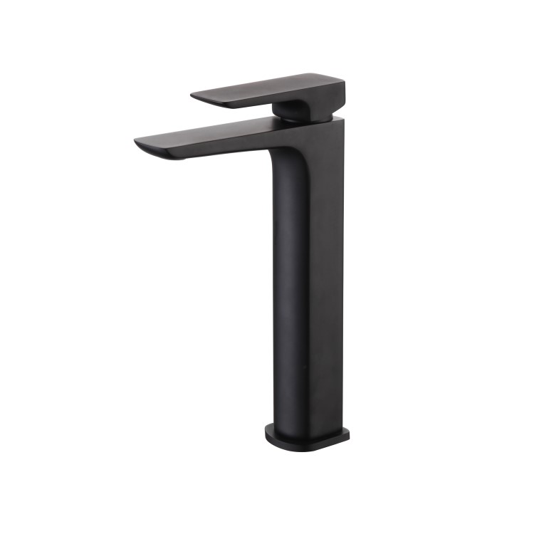 Tall Black Single Lever Basin Mixer Tap - Zana