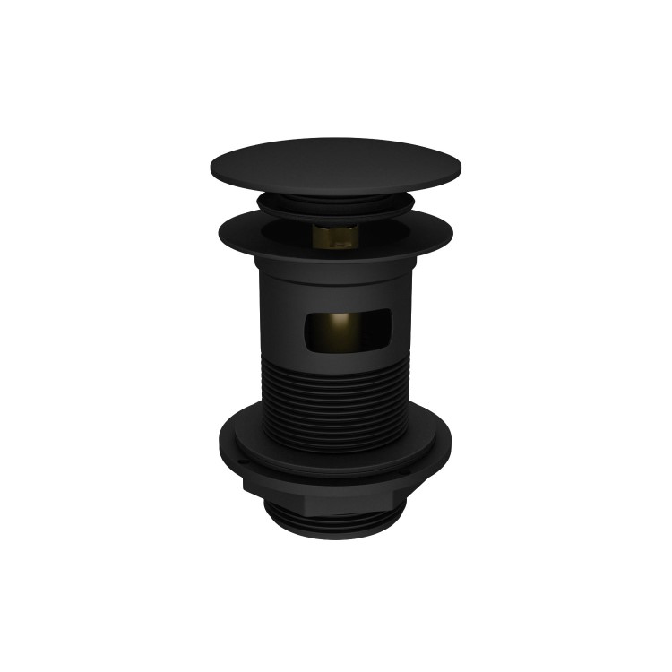 GRADE A1 - Arissa Matt Black Slotted Sprung Basin Waste