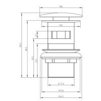 GRADE A1 - Arissa Matt Black Slotted Sprung Basin Waste