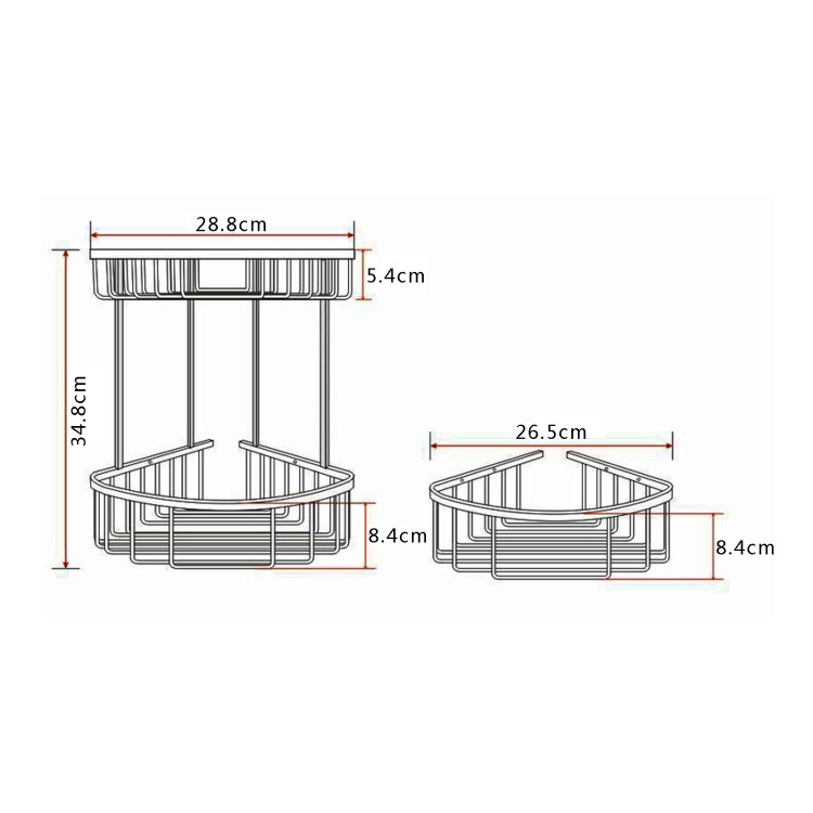 Matt Black Corner Shower Caddy - Arissa