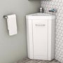 GRADE A1 - 400mm Corner Vanity Unit with Basin - Single Door- White - Apollo