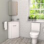 GRADE A1 - 400mm Corner Vanity Unit with Basin - Single Door- White - Apollo