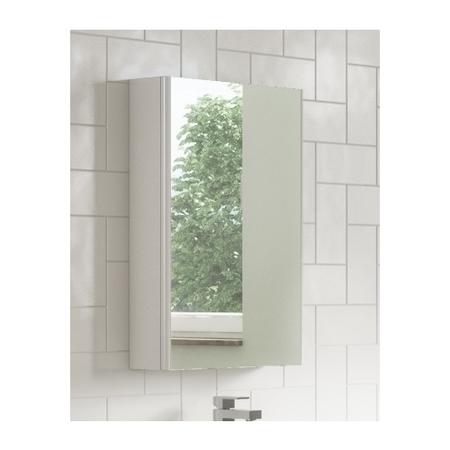 GRADE A1 - Ashford 400mm Mirrored Cabinet - White Gloss