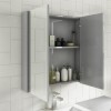 Grey 2 Door Mirrored Bathroom Cabinet 600 x 650mm - Ashford