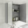 Grey 2 Door Mirrored Bathroom Cabinet 600 x 650mm - Ashford