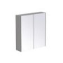 Grey 2 Door Mirrored Bathroom Cabinet 600 x 650mm - Ashford