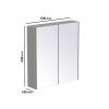 Grey 2 Door Mirrored Bathroom Cabinet 600 x 650mm - Ashford