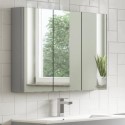 A1/BeBa_25764 GRADE A1 - Grey Mirrored Wall Bathroom Cabinet 800 x 650mm - Ashford