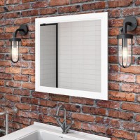 Rectangular White Bathroom Mirror 750 x 700mm - Camden Rectangular White Bathroom Mirror 750 x 700mm - Camden