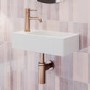 GRADE A1 - Detroit Matt White Left Hand Wall Hung/Countertop Basin - 405mm