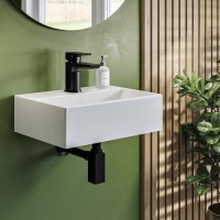 GRADE A1 - Matt White 400mm Wall Hung Basin - Houston