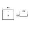 GRADE A1 - Matt White 400mm Wall Hung Basin - Houston