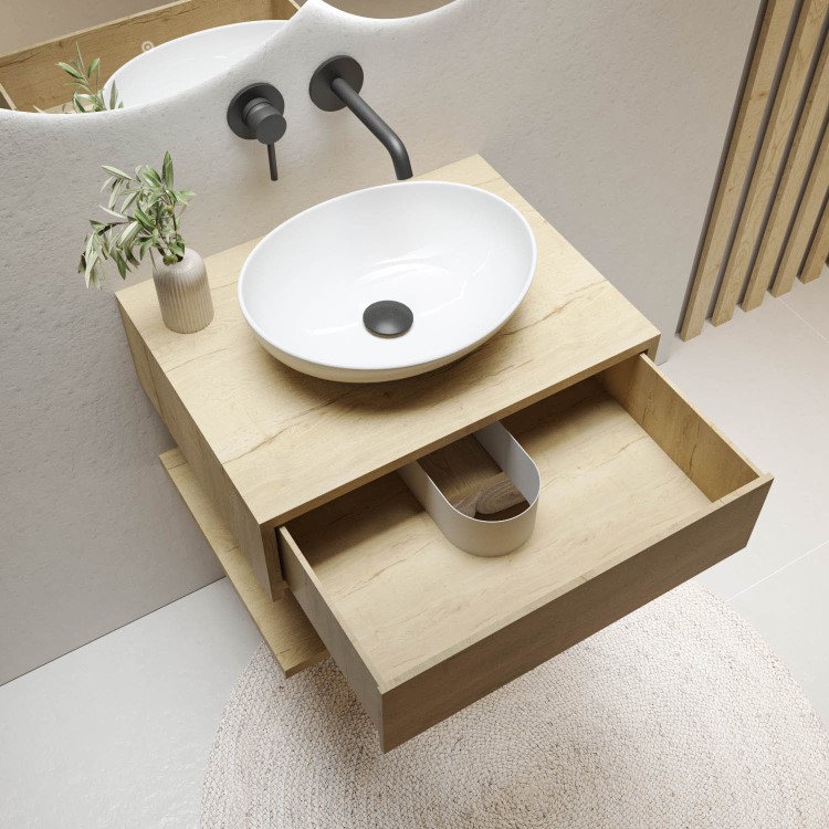 GRADE A1 - Gloss White Oval 405mm Countertop Basin - Shell