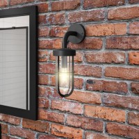 GRADE A1 - Black Cage Style Bathroom Wall Light - Camden