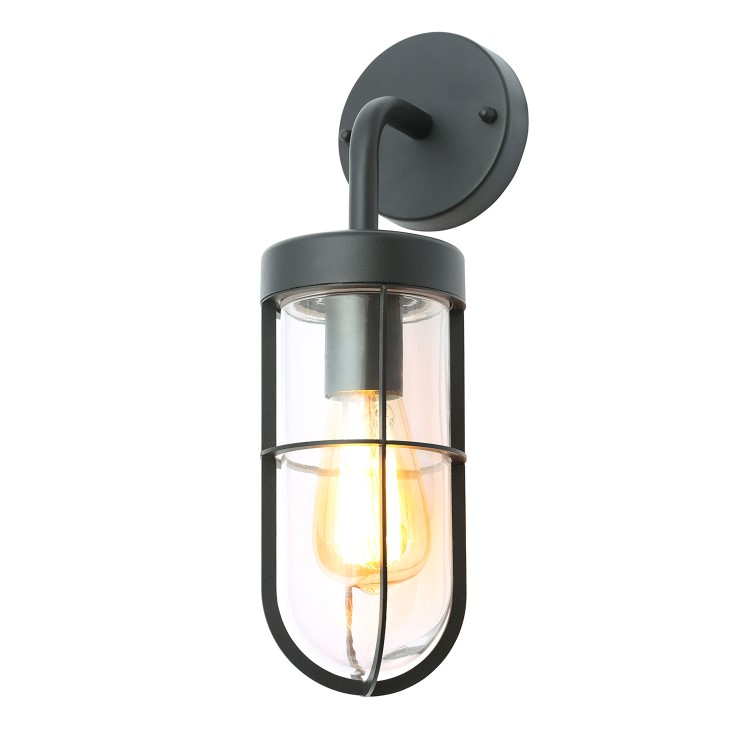 GRADE A1 - Black Cage Style Bathroom Wall Light - Camden