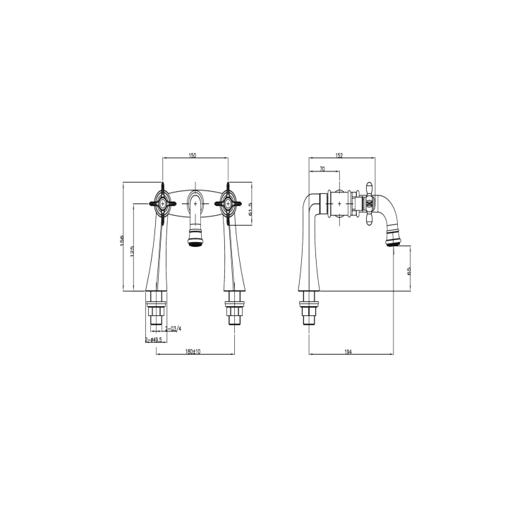 Chrome Bath Mixer Tap - Camden