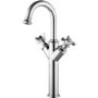 Tall Chrome Double Lever Basin Mixer Tap - Camden