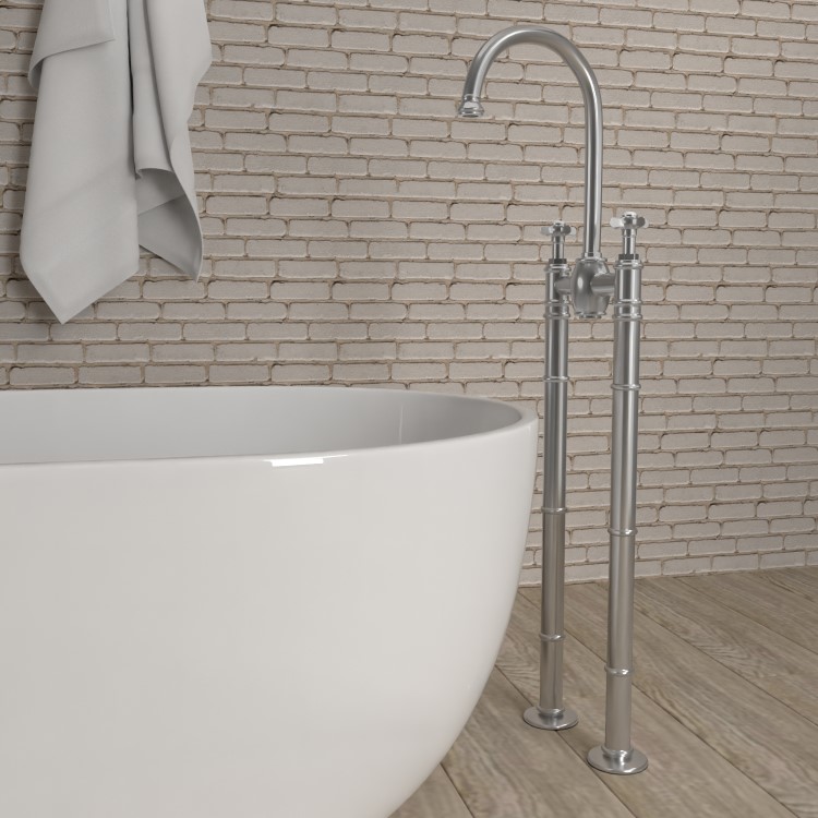 Chrome Freestanding Bath Mixer Tap - Camden