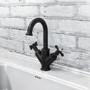 Black Crosshead Mono Basin Mixer Tap - Camden