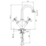 Black Crosshead Mono Basin Mixer Tap - Camden