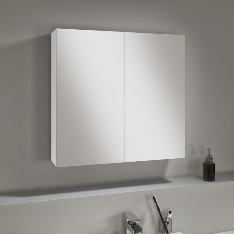 GRADE A1 - Harper 667mm Mirror Cabinet White Gloss