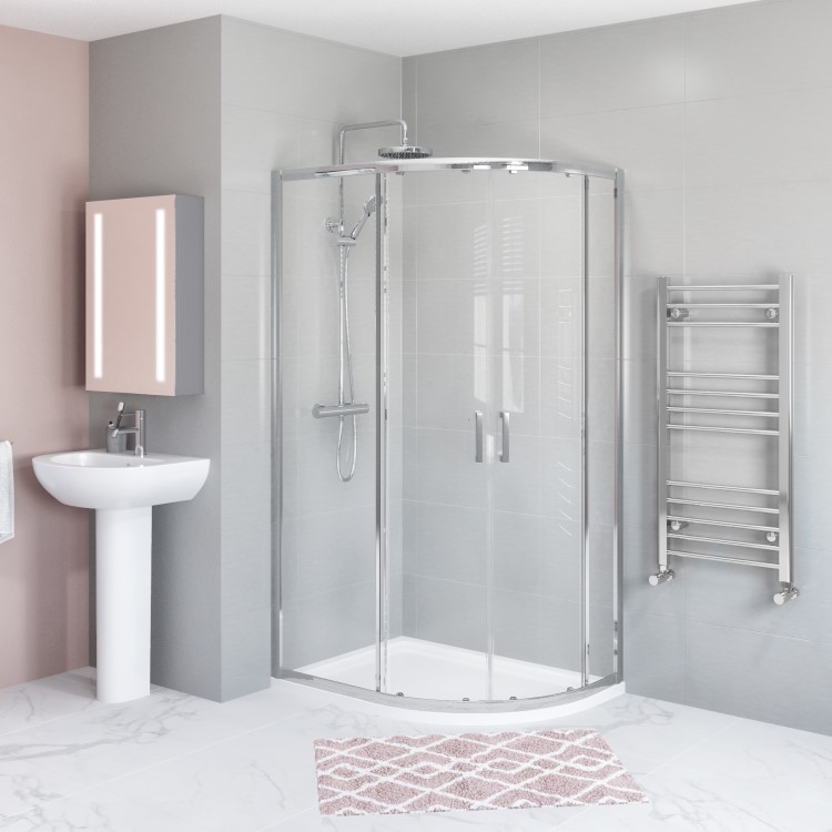 GRADE A1 - 1200 x 800mm Offset Quadrant Shower Enclosure - Juno