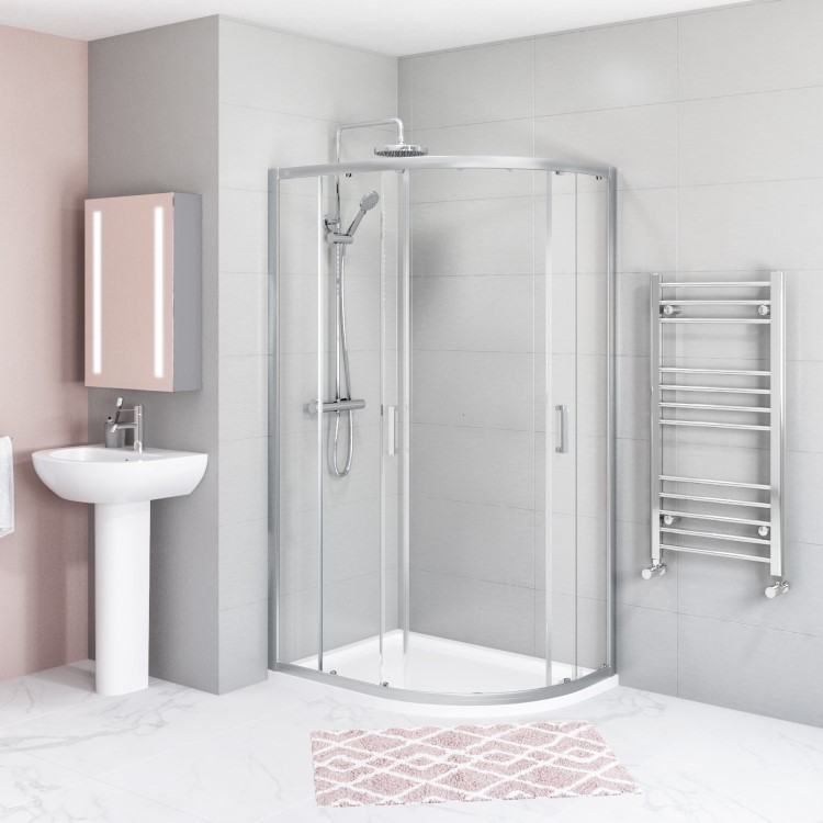 GRADE A1 - 1200 x 800mm Offset Quadrant Shower Enclosure - Juno