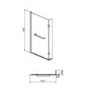 GRADE A1 - Pluto L Shape Chrome Bath Screen with Towel Rail 1450mm
