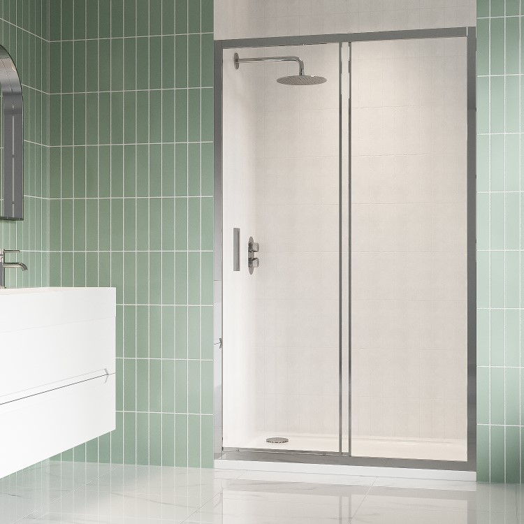 GRADE A1 - Sliding Shower Door 1200 8mm Glass - Pavo